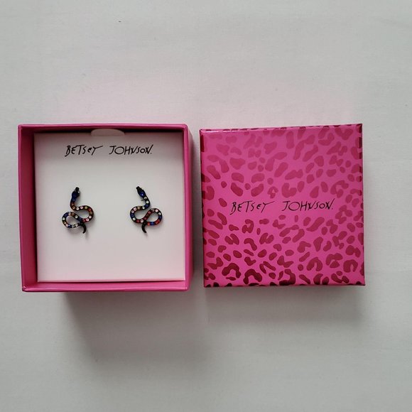 Betsey Johnson Women's Fashion Jewelry Snake Wrap Multicolor Post Earrings NIB - Picture 4 of 7